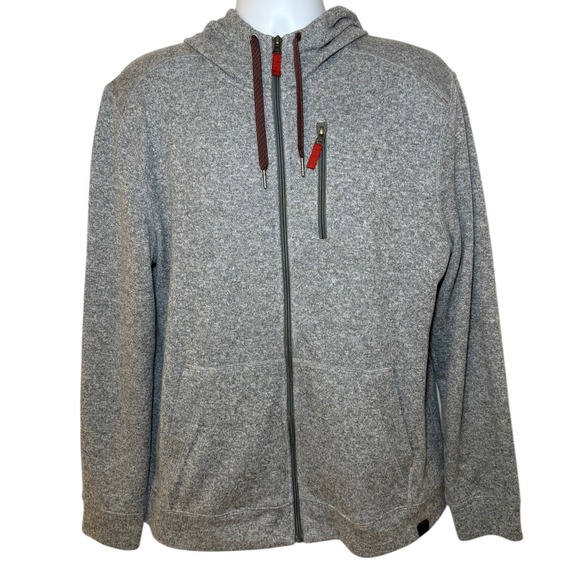 LL Bean Mens Large Slightly Fitted Gray Softshell Hoodie Full Zip Jacket - Picture 1 of 10
